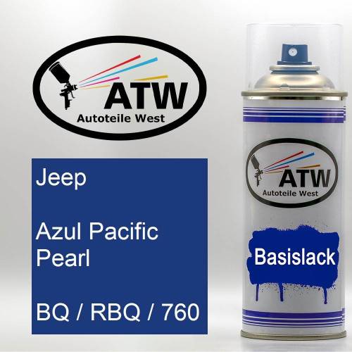 Jeep, Azul Pacific Pearl, BQ / RBQ / 760: 400ml Sprühdose, von ATW Autoteile West.